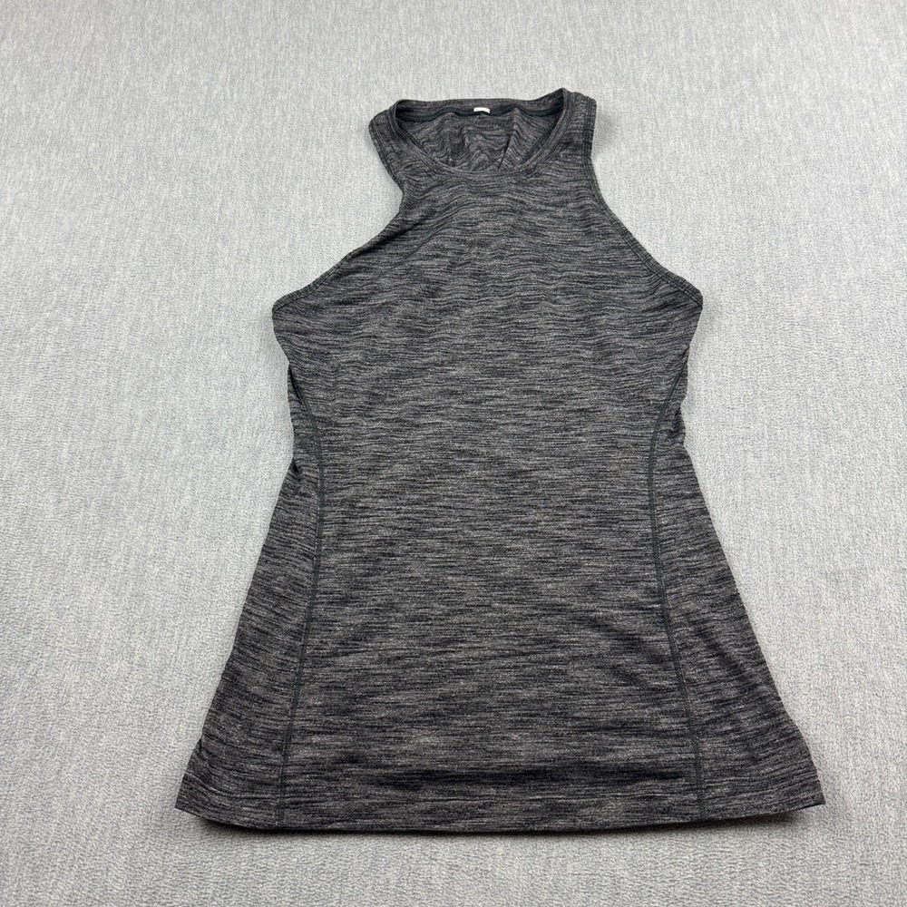 Lululemon & go Everywhere Tank Top‎ Womens 6 Black Heather Yoga Gym Twist Back